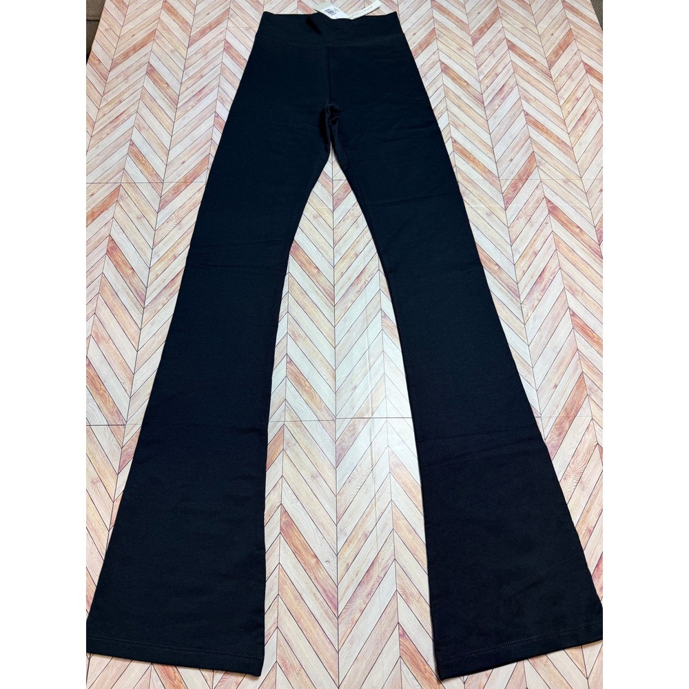 NWT Grey State Pants Noir Fluted Womens 0 Black High Rise Flare Leg Flare